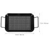 1pc Non-stick Bbq Plate Handle Grill Tray for Vegetables and Meat Easy Cleaning Bbq Accessory for Outdoor Grilling view 4