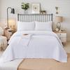 Brandream White Quilt Set King Size Cotton Quilt Set Luxury Matelasse Coverlet Elegant Clover Quilted Comforter Set 3-Piece view 1