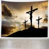 BELECO Christian Tapestry Jesus Tapestry Backdrop Crucifixion of Jesus Christ Art Wall Hanging Salvation Cross Pictures Bible School Church Poster Wallpaper Home Decor for Bedroom Living Room Dorm view 1
