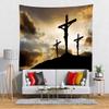 BELECO Christian Tapestry Jesus Tapestry Backdrop Crucifixion of Jesus Christ Art Wall Hanging Salvation Cross Pictures Bible School Church Poster Wallpaper Home Decor for Bedroom Living Room Dorm view 2