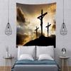 BELECO Christian Tapestry Jesus Tapestry Backdrop Crucifixion of Jesus Christ Art Wall Hanging Salvation Cross Pictures Bible School Church Poster Wallpaper Home Decor for Bedroom Living Room Dorm view 3