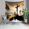 BELECO Christian Tapestry Jesus Tapestry Backdrop Crucifixion of Jesus Christ Art Wall Hanging Salvation Cross Pictures Bible School Church Poster Wallpaper Home Decor for Bedroom Living Room Dorm view 4