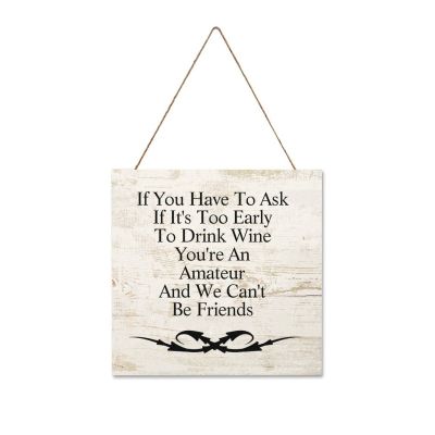 Wooden Signs, Rustic Y Ou're an Amateur and We Can't Be Friends Sign Plaque Pianted Quote Home Decor Farmhouse Garden Outdoor Wall Art 10"X10", Made in USA E300
