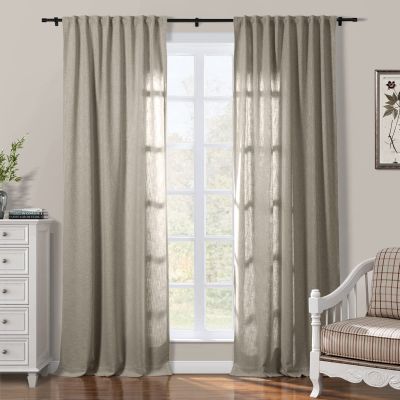 ChadMade 120 inch Length Cotton Drapery Pravicy Protecting Curtain for Living Room Bedroom 84Wx96L, 1 Panel, Oak, Sarai Collection