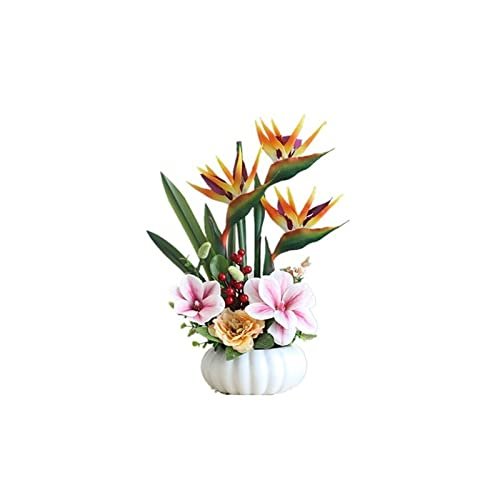 Artificial Flower Artificial Flowers Elegant Tropical Imitation Plant Faux Flower Bouquets Flower Arrangements Decor - Warmter 19.69 Inch (Color : A)