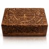 Great Birthday and Housewarming Gift - Handmade Decorative Wooden Jewelry Box With Tree of Life Carving - Organizer, Keepsake, Treasure Chest, Trinket Holder, Watch Storage With Lock (Brown) view 1
