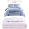 4PC Full/Queen Comforter Set Includes Cotton Blend 650 Thread Count Solid Blue Duvet Cover Set with White Down Alternative Duvet Insert view 2
