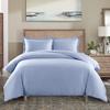 4PC Full/Queen Comforter Set Includes Cotton Blend 650 Thread Count Solid Blue Duvet Cover Set with White Down Alternative Duvet Insert view 3