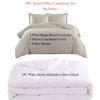 4PC Full/Queen Comforter Set Includes Cotton Blend 650 Thread Count Solid Beige Duvet Cover Set with White Down Alternative Duvet Insert view 2