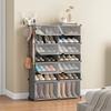 Aeitc 32 Pairs Shoe Rack Organizer Shoe Organizer Expandable Shoe Storage Cabinet Narrow Standing Stackable Space Saver Shoe Rack for Entryway, Hallway and Closetblack view 1