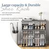 Aeitc 32 Pairs Shoe Rack Organizer Shoe Organizer Expandable Shoe Storage Cabinet Narrow Standing Stackable Space Saver Shoe Rack for Entryway, Hallway and Closetblack view 4