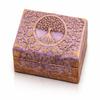 Great Birthday Gifts Handmade Decorative Wooden Jewelry Box Tree Of Life Carving Jewelry Organizer Keepsake Box Treasure Chest Trinket Holder Watch Box Storage Lock Box Housewarming Gifts (Violet) view 1