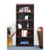 Home Square 2 Piece Set with 72" Tall 5-Shelf Solid Wood Bookcase & Double Wide 36" 6 Shelf Bookcase, in Cherry view 2