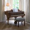 BUYUE Luxury Piano Bench Cover, (20"- 27") L x (11.8"- 15.7") W Stretch Jacquard Washable Rectangle Dressing Stool Slipcover (S, Grey) view 2