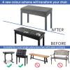 BUYUE Luxury Piano Bench Cover, (20"- 27") L x (11.8"- 15.7") W Stretch Jacquard Washable Rectangle Dressing Stool Slipcover (S, Grey) view 4