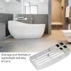 Alvinlite Shower Caddy Basket Shelf, Stainless Steel Soap Dish Holder Wall Mounted Shower Shelf for Toilet Dorm Bathroom view 3