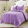 FullSize Comforter Set-Stripes Down Alternative Comforter Sets Box Stitching Lavender Duvet Insert, All Season Bed Set with 4 Pillow Shams(Full (84 x 86), 4 Pillow Shams) view 1