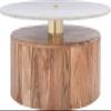 Meridian Furniture 221-CT Stonewood Collection Modern | Contemporary Genuine Marble Top Coffee Table with Solid Acacia Wood Base, 36" W x 36" D x 16" H view 1