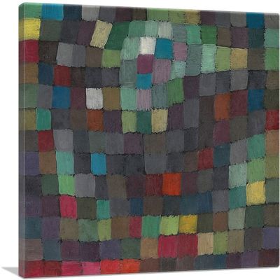 ARTCANVAS May Picture Rectangle 1925 Canvas Art Print Stretched Framed Painting Picture Poster Giclee Wall Decor by Paul Klee - 40" x 26" (0.75" Deep)