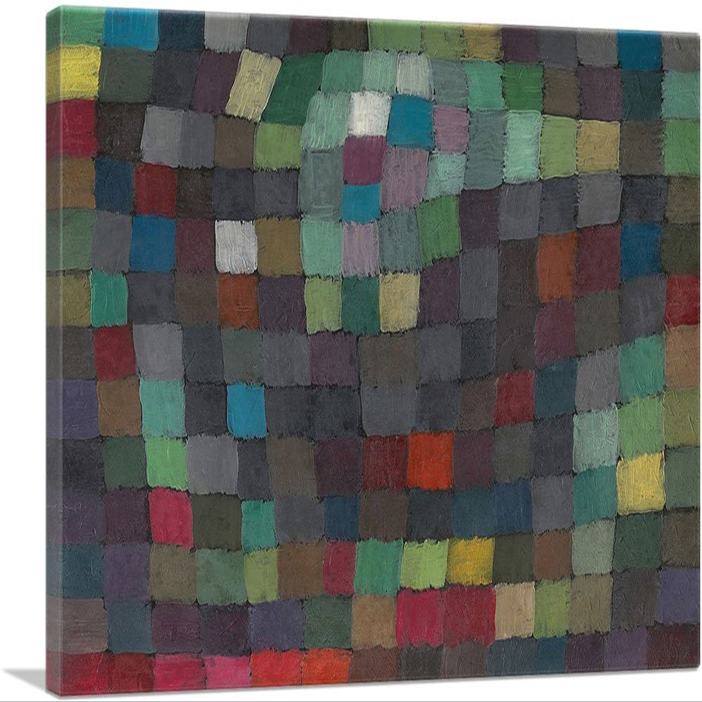 ARTCANVAS May Picture Rectangle 1925 Canvas Art Print Stretched Framed Painting Picture Poster Giclee Wall Decor by Paul Klee - 40" x 26" (0.75" Deep)