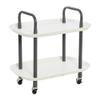 Main + Mesa Modern Plastic and Metal 2-Tier Trolley, White and Dark Grey view 1
