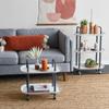 Main + Mesa Modern Plastic and Metal 2-Tier Trolley, White and Dark Grey view 2