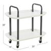 Main + Mesa Modern Plastic and Metal 2-Tier Trolley, White and Dark Grey view 3