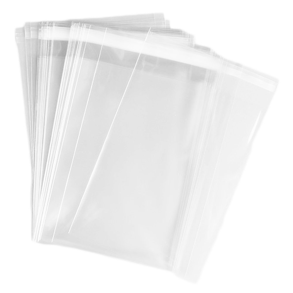 CuteBox Clear 9" x 12" Adhesive Flap Seal OPP Bags 50pcs for Retail, Merchandise, Food, Bake Sales, Holidays, Parties, Gift Bags, Weddings, Storage, Organization