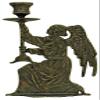Catholic & Religious Angel Candle Holder in Antique Brass, 9.75". Fits a Normal Size Candle view 1