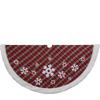 48-Inch Red, Green and White Plaid Tree Skirt with Sherpa Border view 1