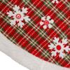 48-Inch Red, Green and White Plaid Tree Skirt with Sherpa Border view 2