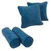 Blazing Needles Corded Microsuede Throw Pillow Set, Teal 4 Count view 1