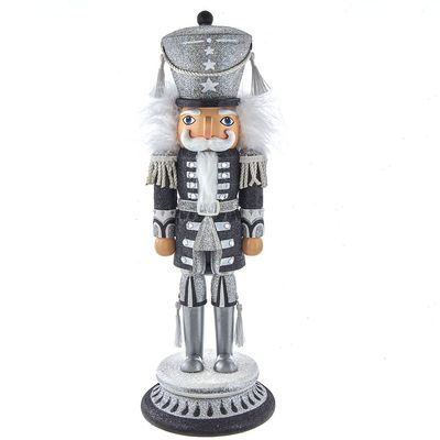 15-Inch Hollywood Silver/Black Soldier Nutcracker