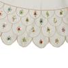 60-Inch Multi-Colored Beads Scalloped Ivory Embroidered Tree Skirt view 2