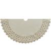 60-Inch Multi-Colored Beads Scalloped Ivory Embroidered Tree Skirt view 4