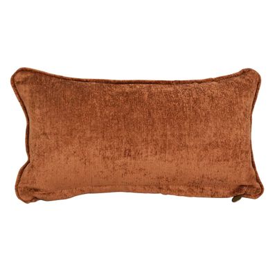 Blazing Needles Corded Jacquard Chenille Throw Pillow, 12" x 20", Rust Solid, 1 Count