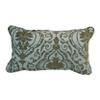 Blazing Needles Corded Rectangular Jacquard Chenille Throw Pillow, 20" x 12", Blue Damask view 1