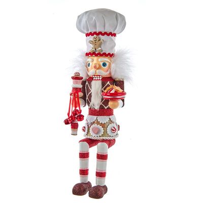 Kurt S. Adler Hollywood Nutcrackers Hollywood Gingerbread Baker Shelf Sitter Nutcracker, 15-Inch, Multicolored