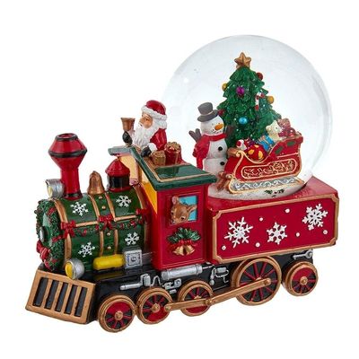120MM Musical Santa Driving Train Water Globe