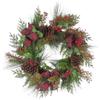 24-Inch Berries and Pinecone Ribbon Rattan Wreath view 1