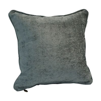 Blazing Needles Corded Square Jacquard Chenille Throw Pillow, 18", Grey Solid