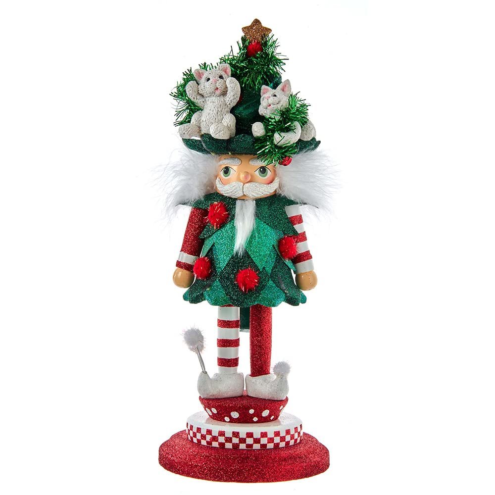 14-Inch Hollywood Cats in Tree Hat Nutcracker