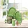 16 pieces Hand Painted Color Stone Lain Dinnerware Set for 4 (Green) view 1
