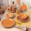 16 pieces Hand Painted Color Stone Lain Dinnerware Set for 4 (Yellow) view 2