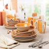 16 pieces Hand Painted Color Stone Lain Dinnerware Set for 4 (Yellow) view 3