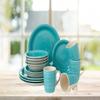 16 pieces Hand Painted Color Stone Lain Dinnerware Set for 4 (Blue) view 2