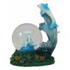 Dolphin Family Rising with Waves Snow Water Globe Figurine Decor view 1