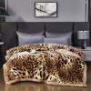 9 lb.Korean Faux Mink Fleece Blanket 77x90 inch - 2 ply Soft Warm Plush Flannel Blanket for The Cold Night.Leopard Print. view 1