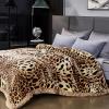9 lb.Korean Faux Mink Fleece Blanket 77x90 inch - 2 ply Soft Warm Plush Flannel Blanket for The Cold Night.Leopard Print. view 2