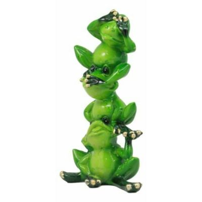 Acrobatic Frogs Totem Statue 5.75" Tall